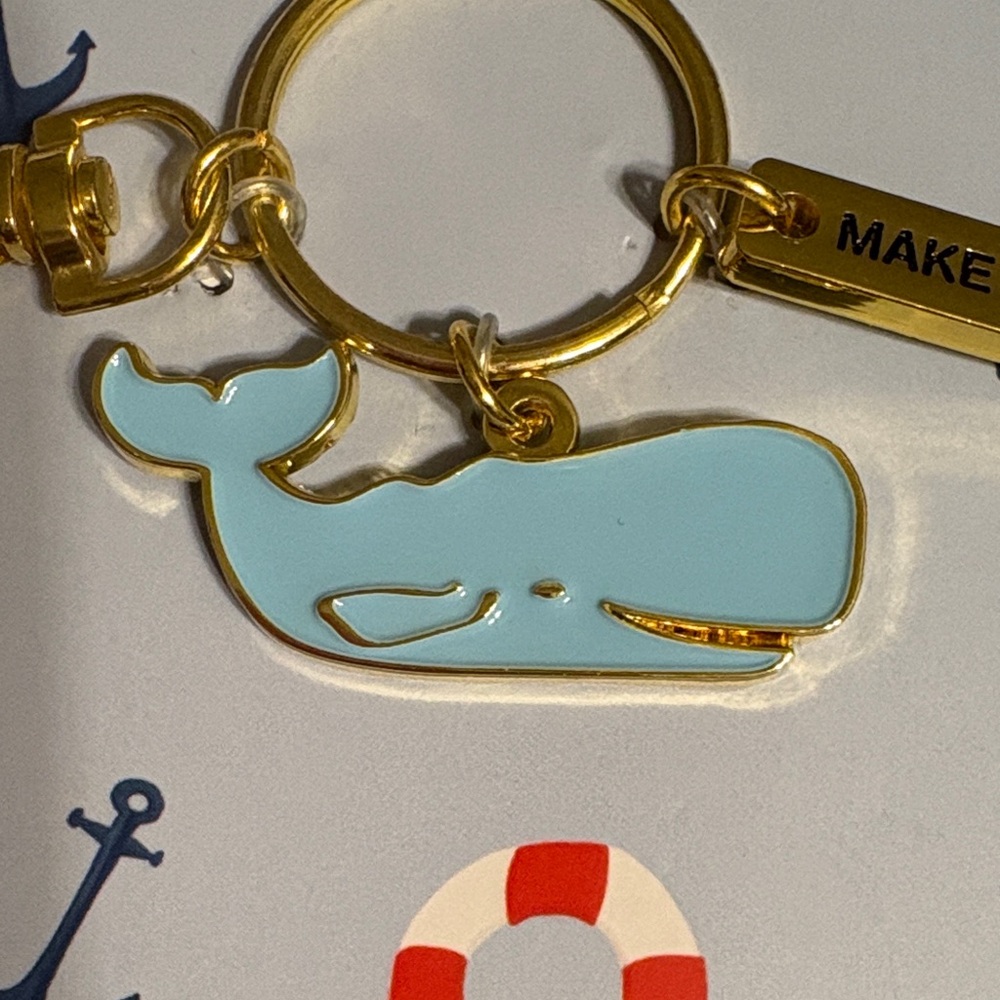 Cape Shore Whale Keychain with Gold Accents - Picture 5 of 7